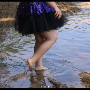 Purple and black homecoming dress